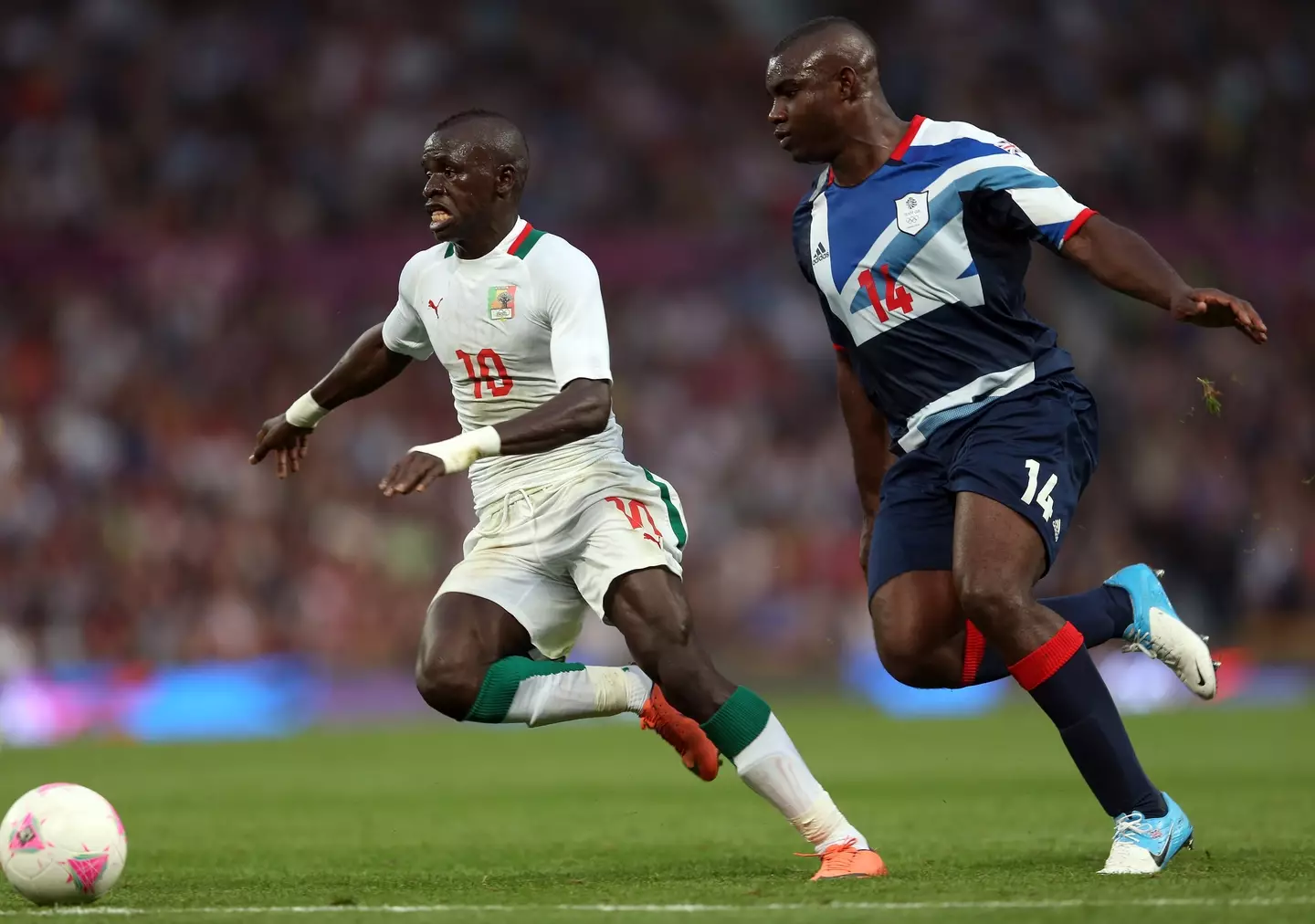 Micah Richards in action during Team GB vs. Senegal. Image: Getty