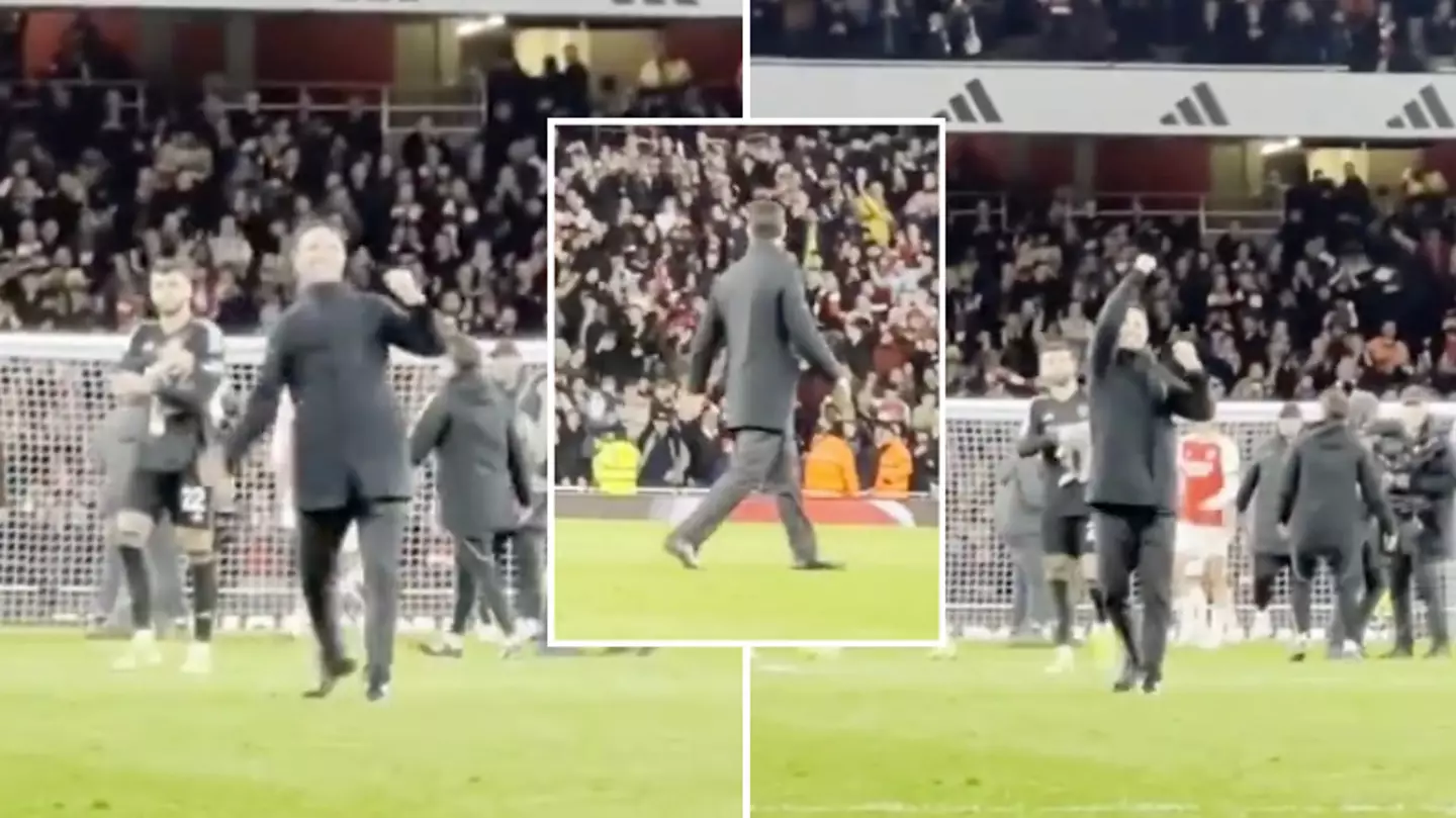 Mikel Arteta spotted mimicking Jurgen Klopp after the final whistle following Arsenal's win over Liverpool