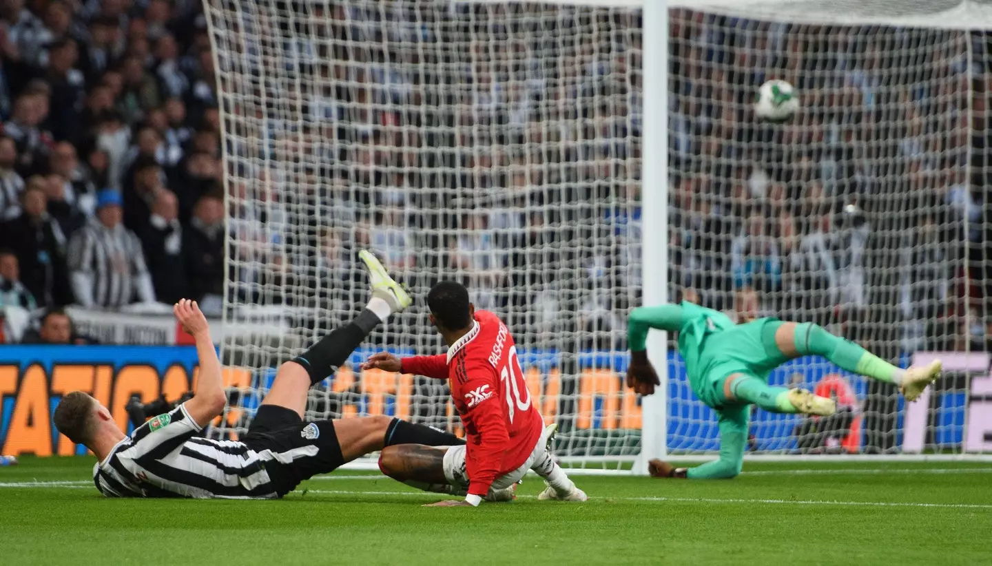 Botman's attempted block flies over Karius. Image: Alamy