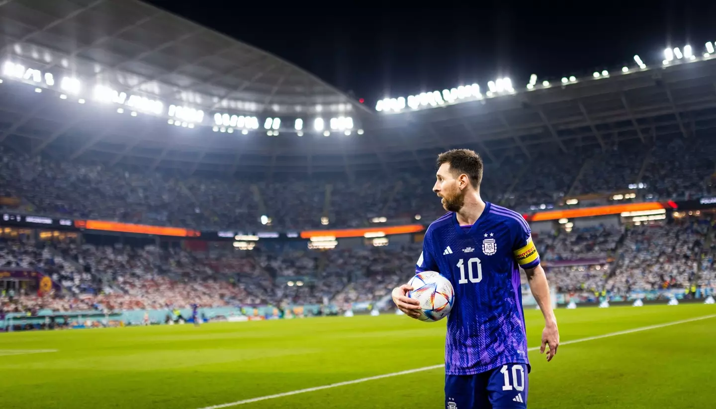 Messi prior to Argentina's victory over Poland on Wednesday. (Image