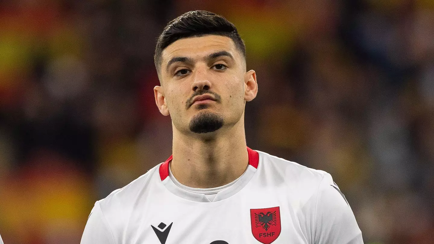 Armando Broja of Albania during the International Friendly football match between Spain and Albania. (Alamy)