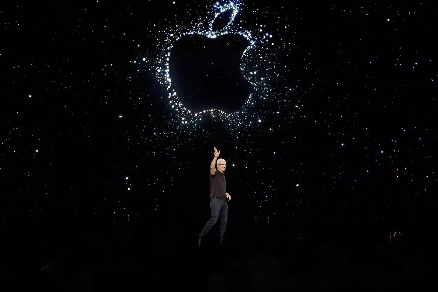 Apple CEO Tim Cook during an Apple Event this year. (Image