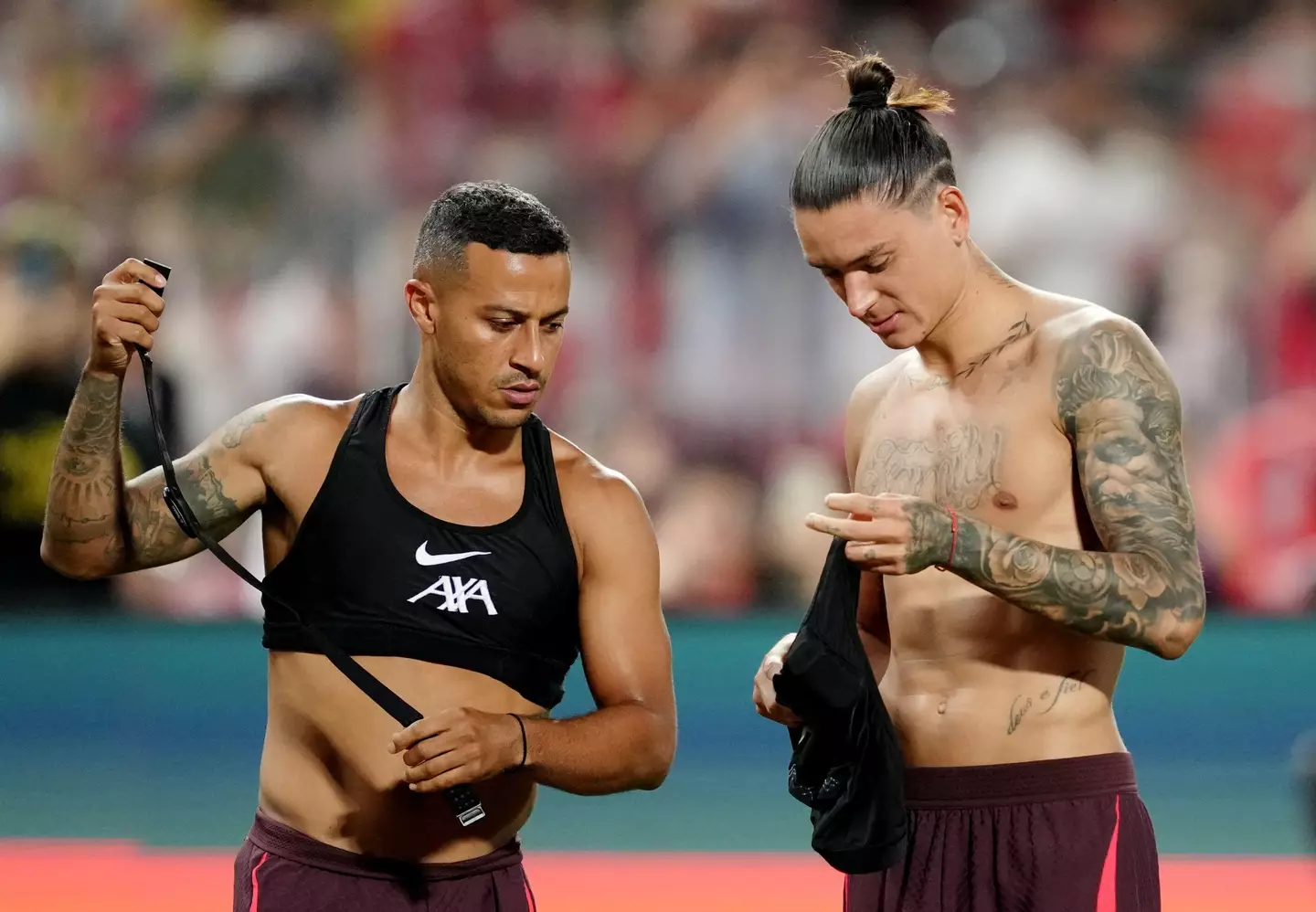 Thiago and Nunez in pre-season. (Image