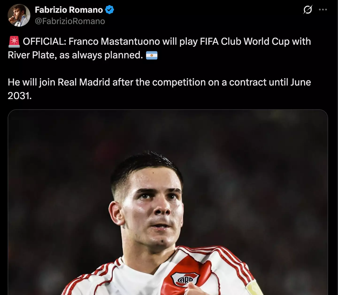 Image: Twitter/@FabrizioRomano