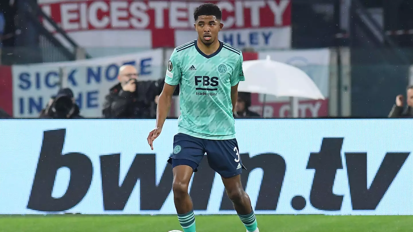 Wesley Fofana of Leicester City during the match between AS Roma v Leicester City Conference League semi finals at Olimpico stadium in Rome. (Alamy)