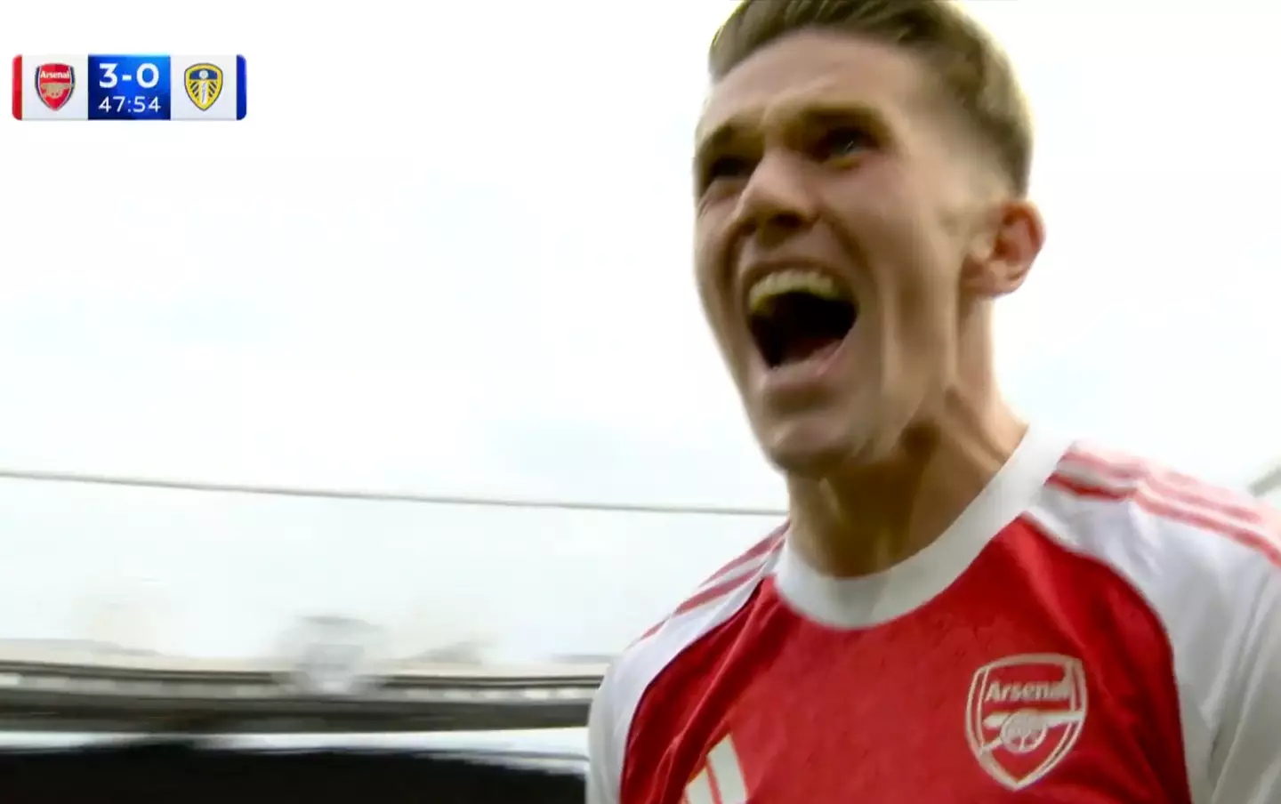 Viktor Gyokeres' relief was clear to see after scoring his first Arsenal goal (Image: Sky Sports)