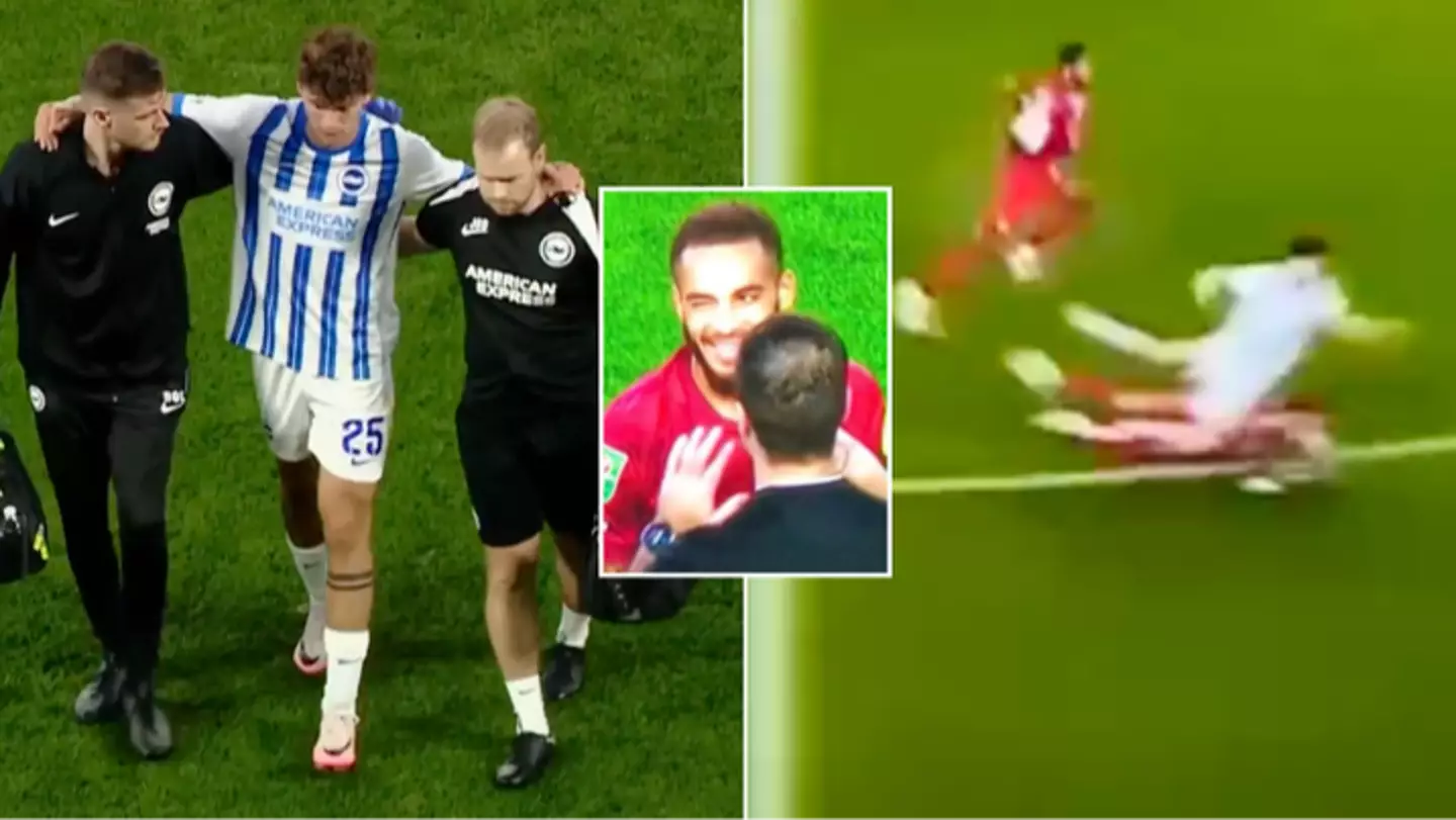 Fuming Brighton fans blast Crawley star for 'disgusting' reaction to injuring new signing with horror tackle