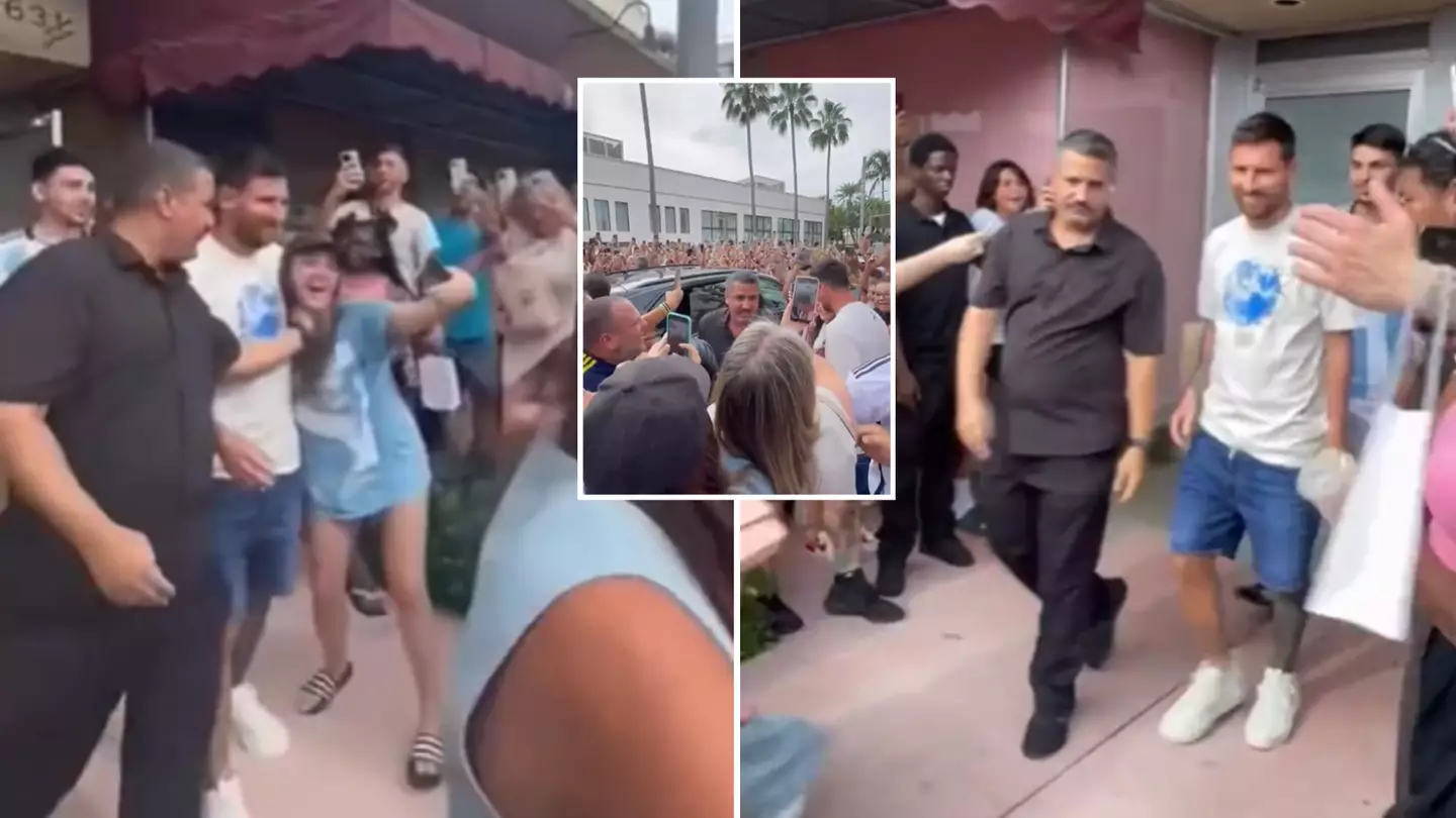 Wild scenes as Lionel Messi mobbed by fans after leaving store in Miami