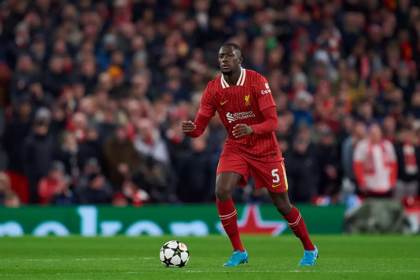 Ibrahima Konate has been crucial to Arne Slot's Liverpool this season, making 18 appearances in all competitions. (Image: Getty)