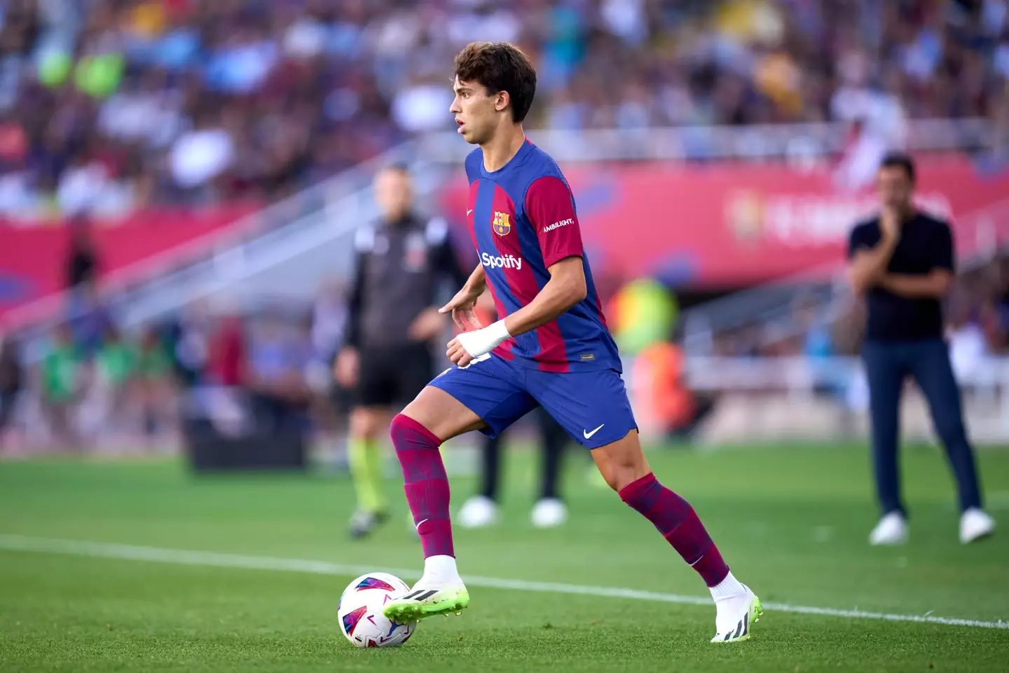 Joao Felix in action for Barcelona. Image: Getty 