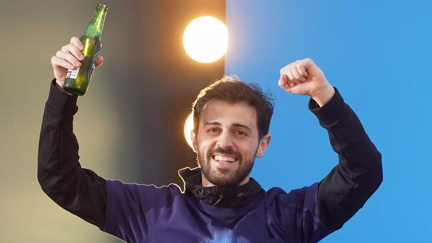 Bernardo Silva during Manchester City's title celebrations (Alarmy)