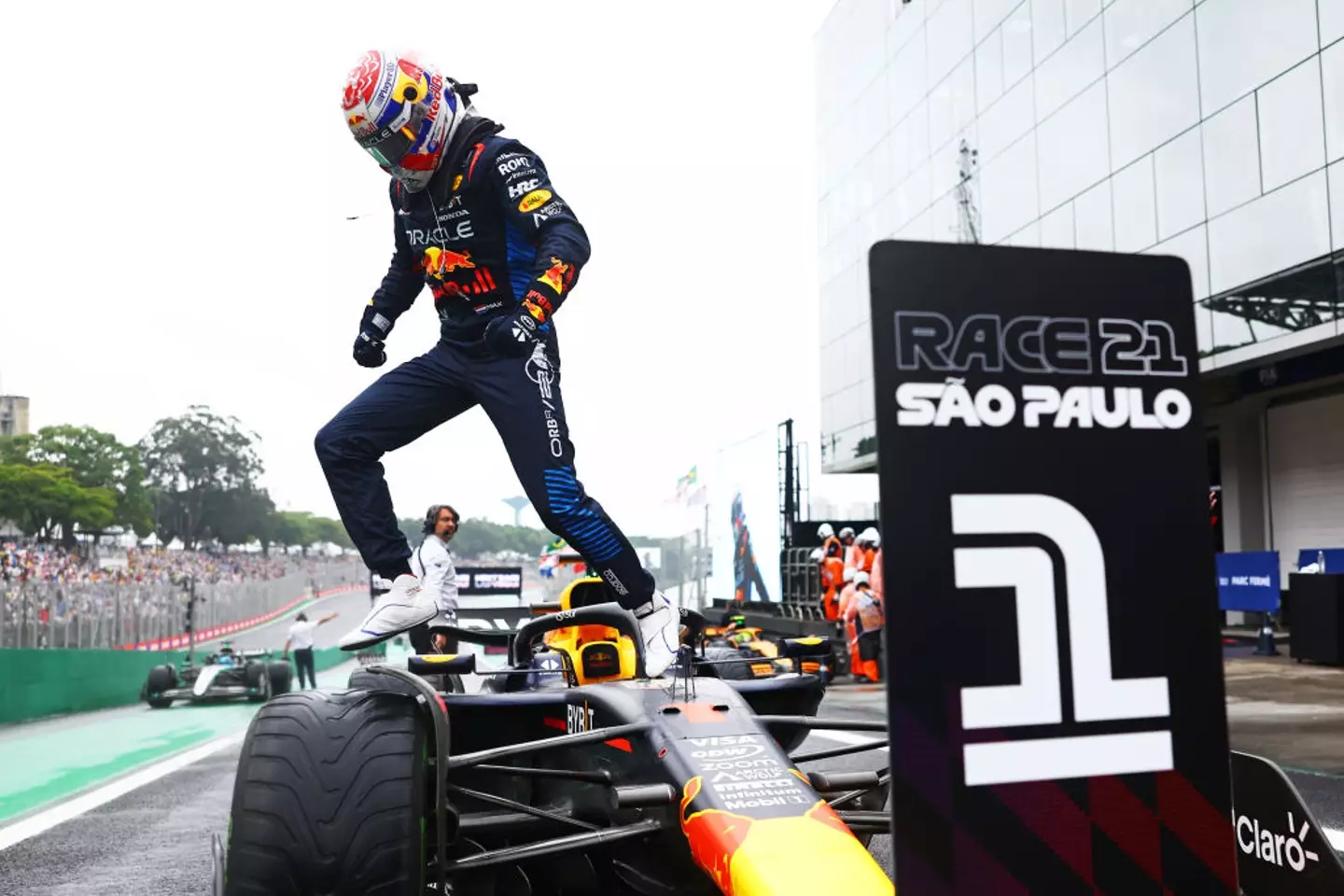 Max Verstappen incredibly drove from 17th to first in the Brazilian GP. (Image: Getty)