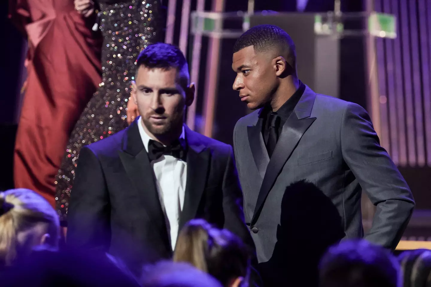 Mbappe and Messi at the Ballon d'Or ceremony. (Image