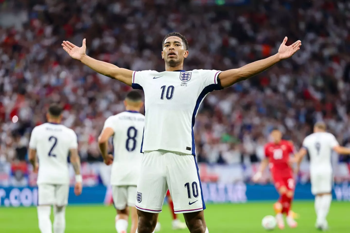 Jude Bellingham scored the winning goal for England against Serbia. (Image: Getty)