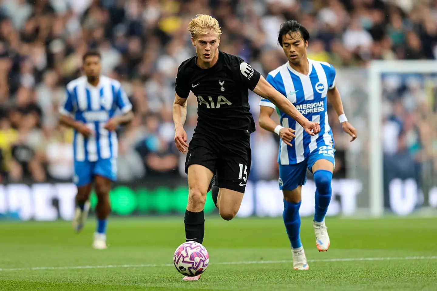 Lucas Bergvall has impressed for Spurs this season. (Image: Robin Jones/Getty Images)