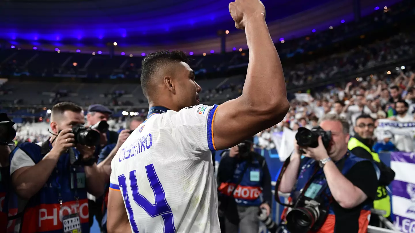 Casemiro following Real Madrid's Champions League win in May 2022 (Alamy)