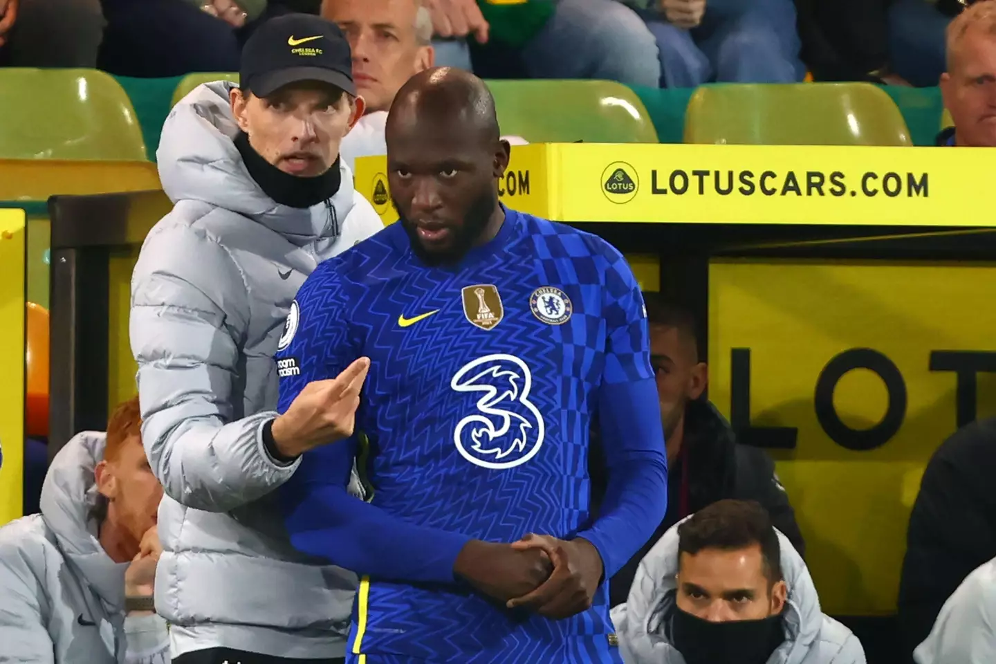 Thomas Tuchel and Romelu Lukaku last season. (Alamy)