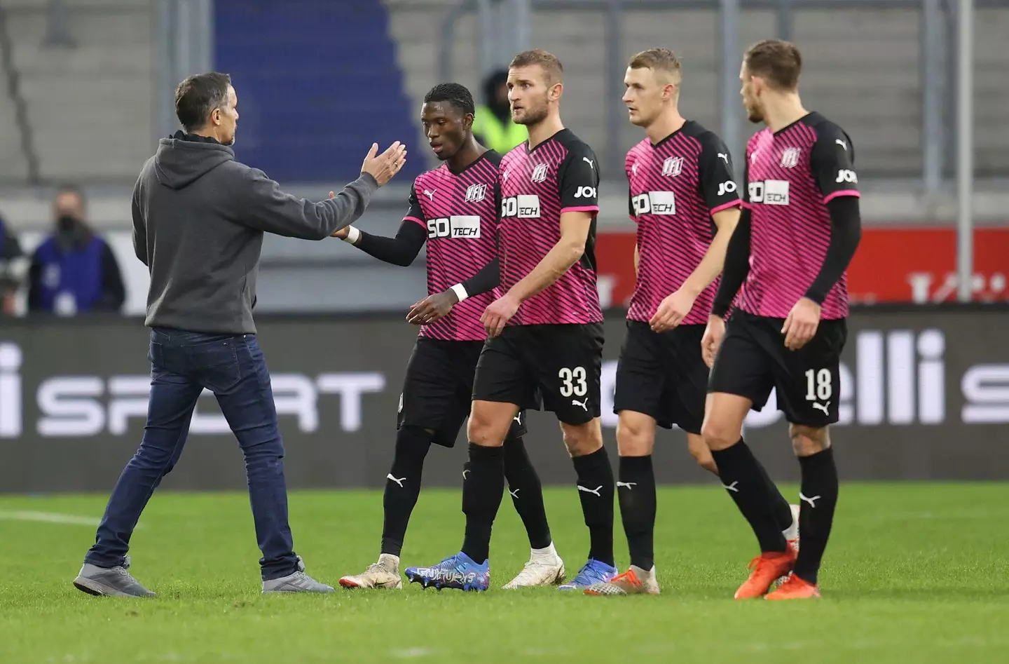 Both sets of players walked off the pitch after the incident (Image credit: Alamy)