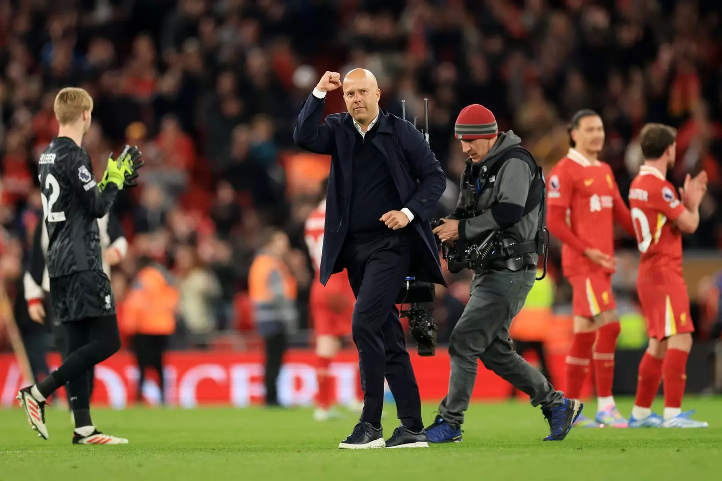 Arne Slot is closing on winning the Premier League title with Liverpool. Image: Getty