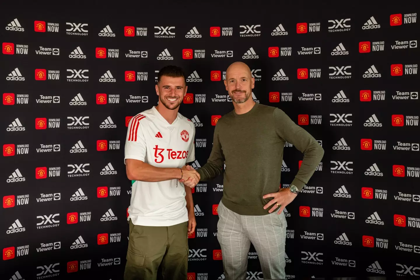 Mount and Ten Hag over the summer. (Image