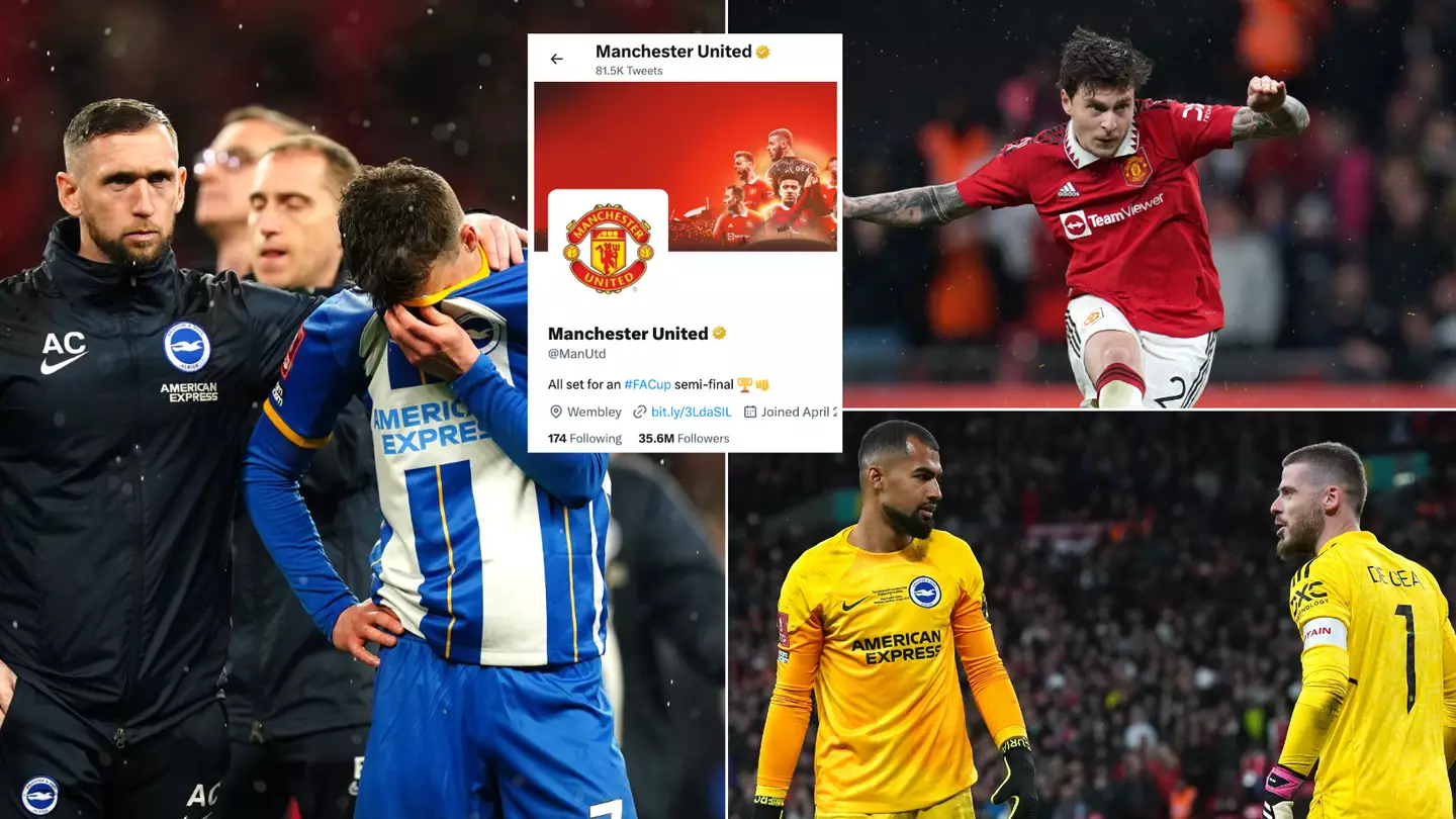 Man Utd post brutal tweet after Solly March misses penalty in FA Cup semi-final shoot-out