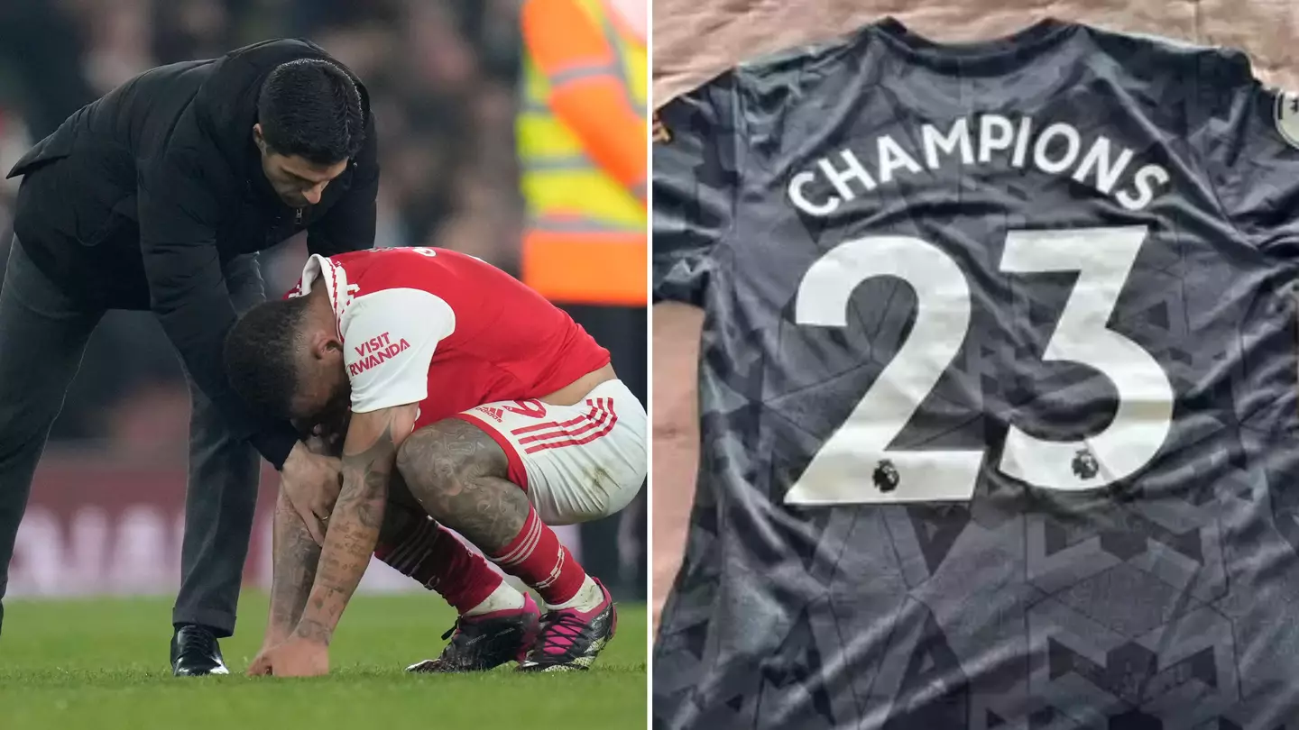 Fan sells Arsenal ‘Champions 23’ shirt for £0 after title bid collapsed against Brighton