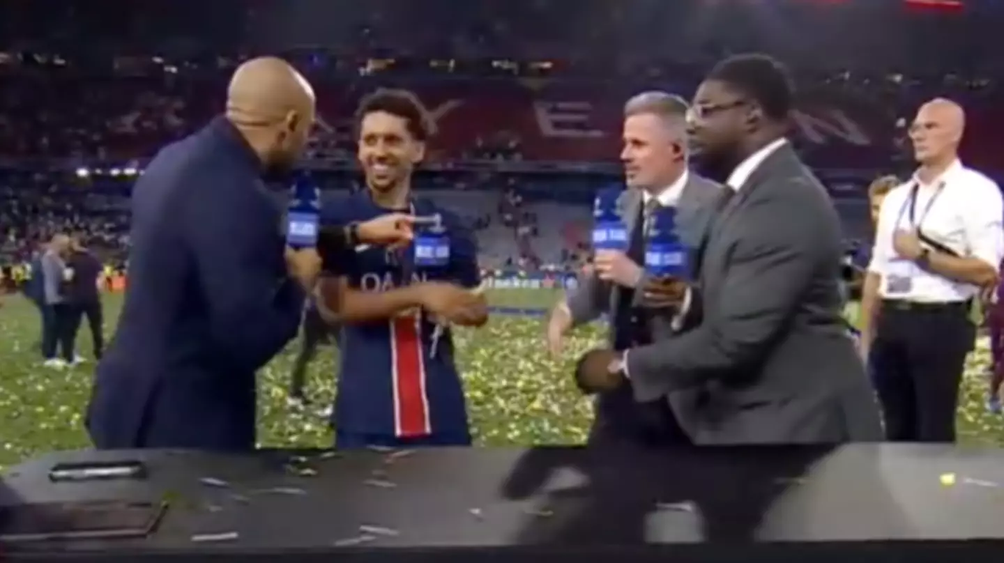 Marquinhos aims hilarious dig at Micah Richards during CBS interview after winning Champions League with PSG