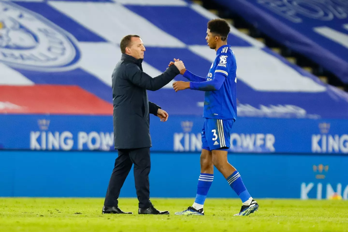 Wesley Fofana and Brendan Rodgers. (Alamy)