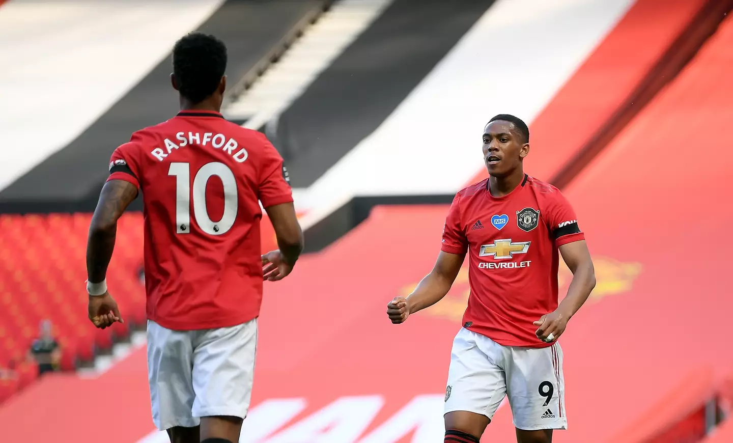 Martial and Rashford, along with Greenwood, made a good front three at the end of the 2019/20 season. Image: PA Images