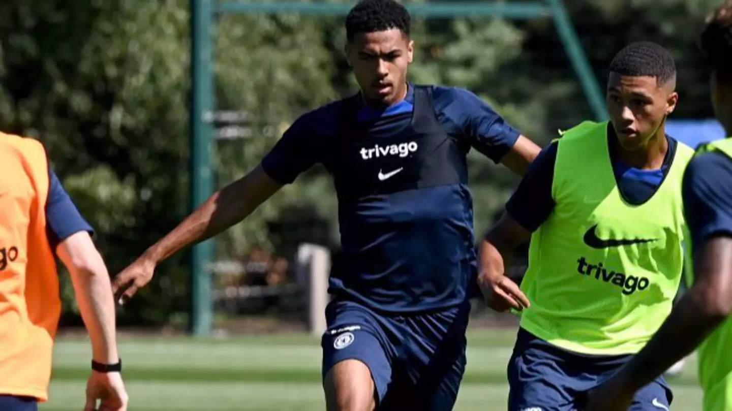 Levi Colwill in training for Chelsea on their pre-season tour of America. (Chelsea FC)