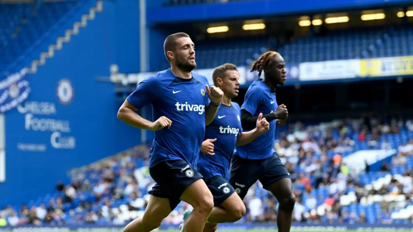 Mateo Kovacic, Cesar Azpilicueta and Trevoh Chalobah during Chelsea's open training session. (Chelsea FC)