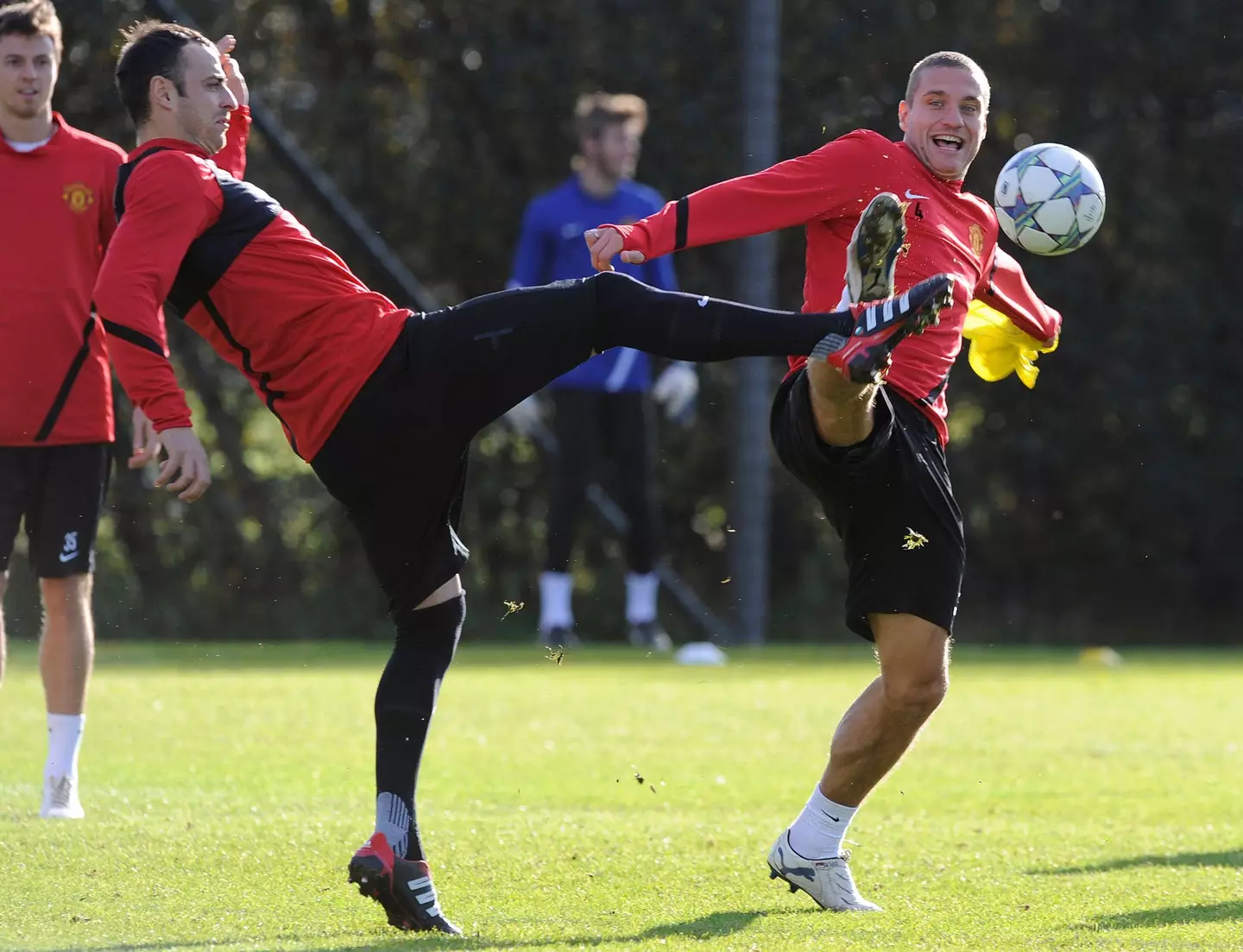 Berbatov and Vidic won two Premier League titles together. (Image