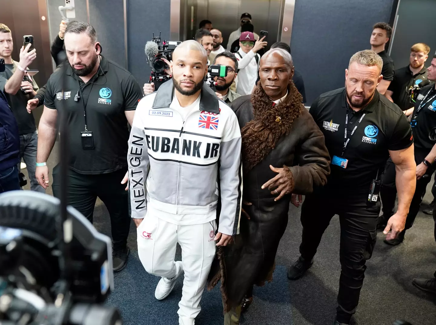 Chris Eubank Sr. arrived at the Tottenham Hotspur Stadium with Chris Eubank Jr. Image: Getty