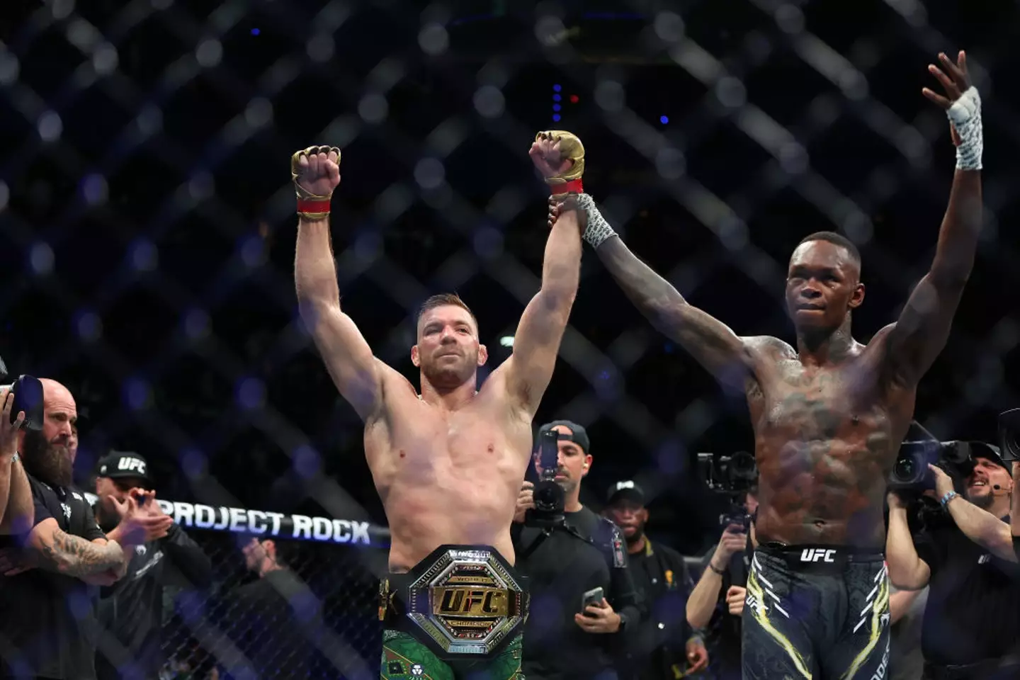 UFC Middleweight Champion Dricus du Plessis defeated former champion Israel Adesanya in Perth on August 17. (Image: Getty)