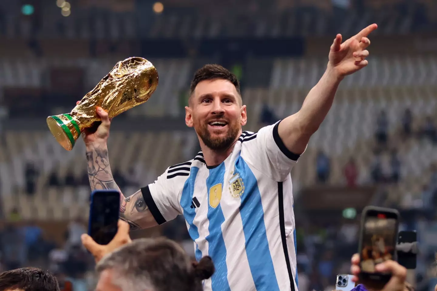 Lionel Messi won the World Cup with Argentina in 2022. (Image: Getty)