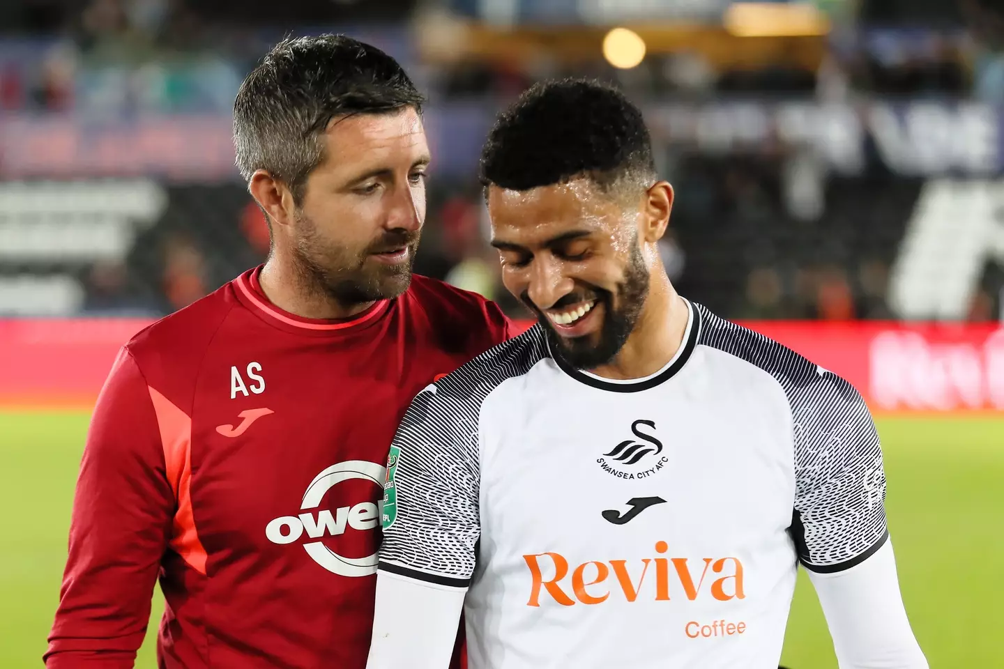 Josh Ginnelly pictured after scoring for Swansea in the Carabao Cup (