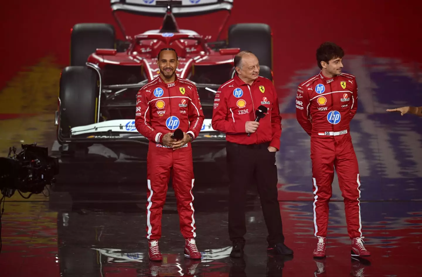 Ferrari revealed their 2025 Formula One car at the F1 75 event in London's O2 Arena. (Image: Getty)