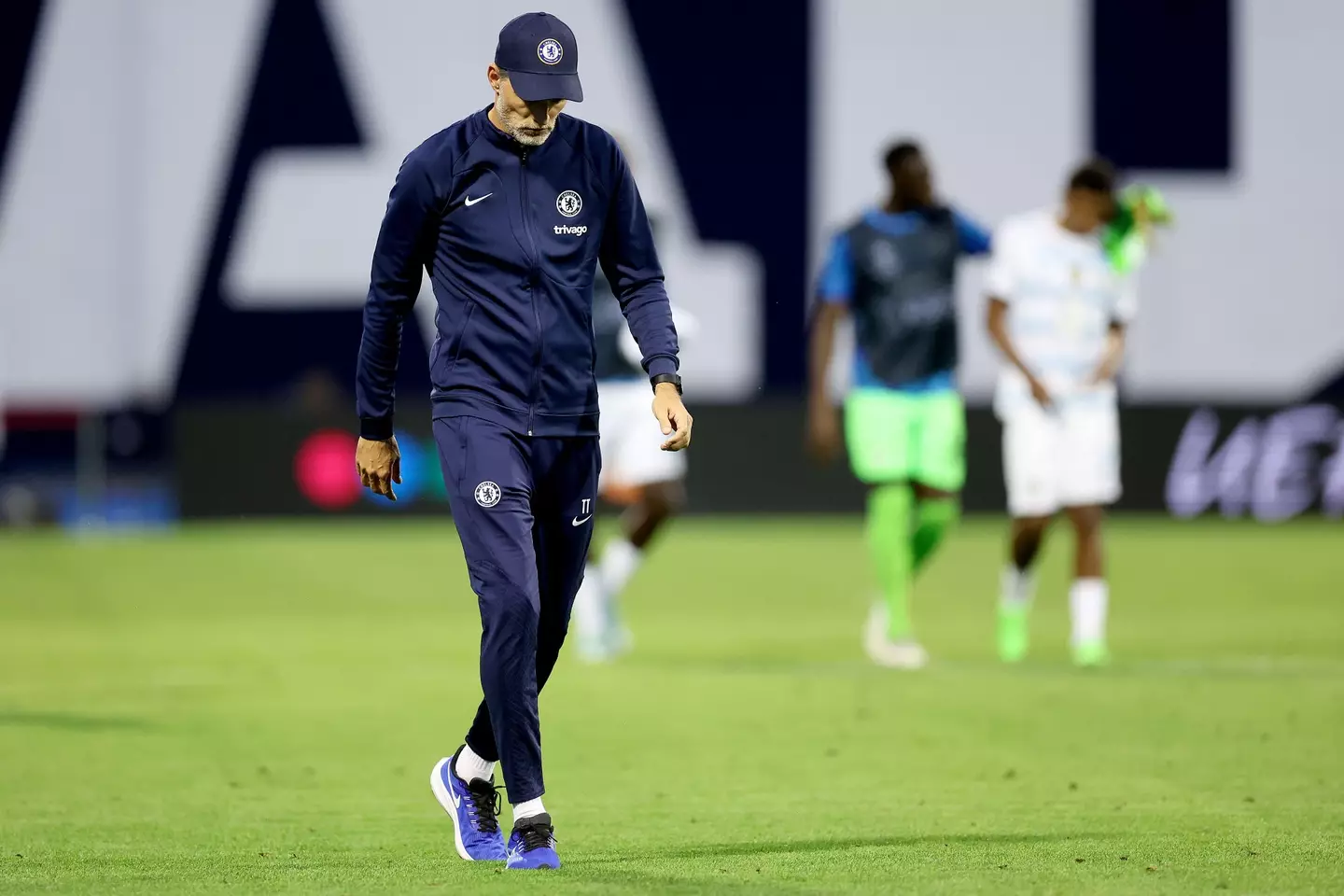 Tuchel walks off looking dejected after Chelsea's loss to Dinamo. Image: Alamy