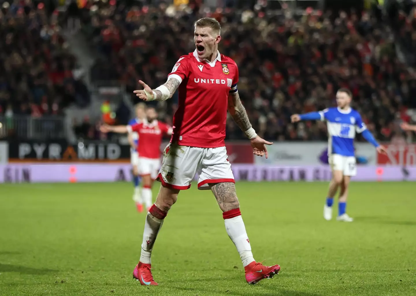 James McClean in action for Wrexham against Birmingham last night (Credit:Getty)