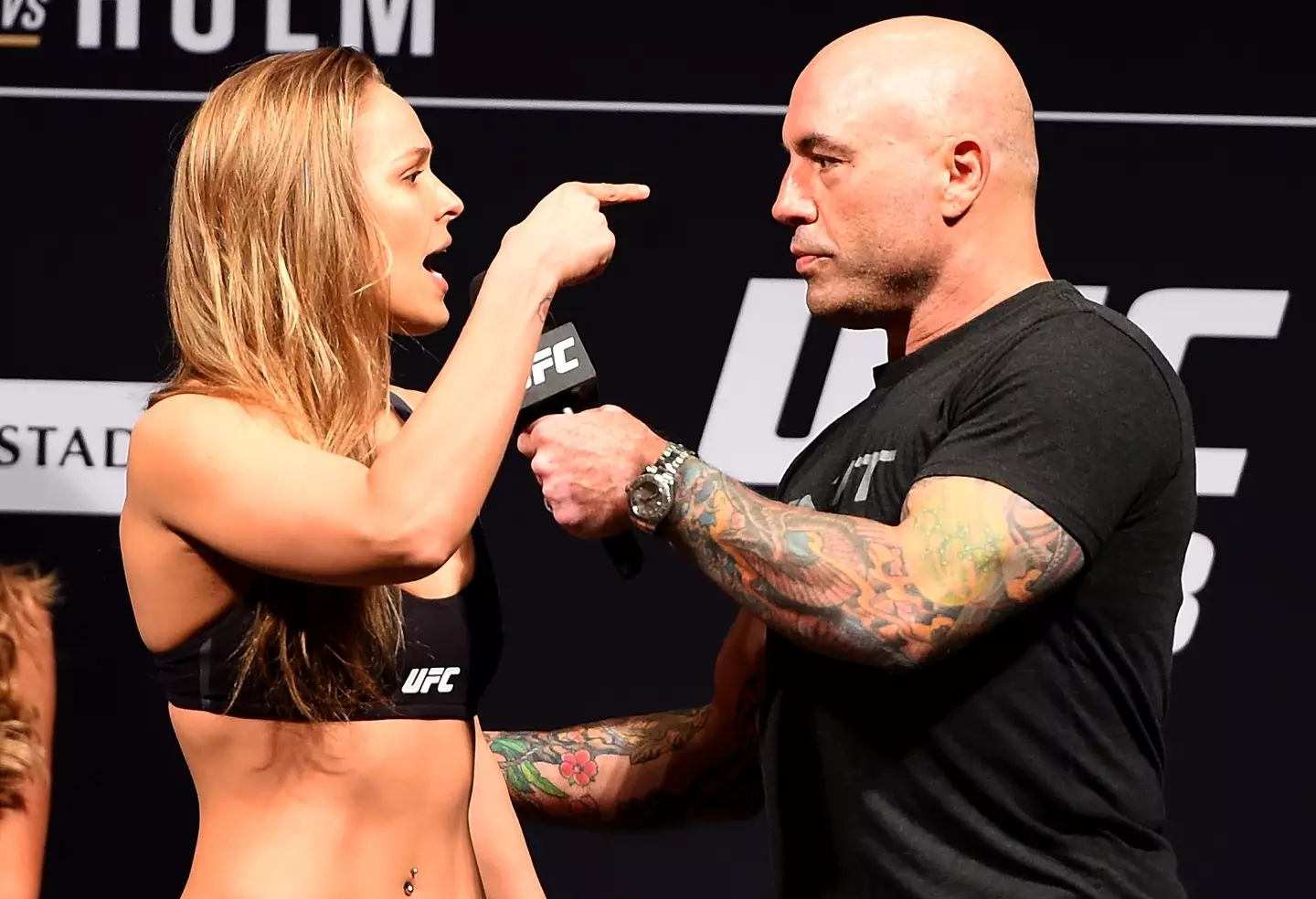 Ronda Rousey and Joe Rogan (Image: Getty)