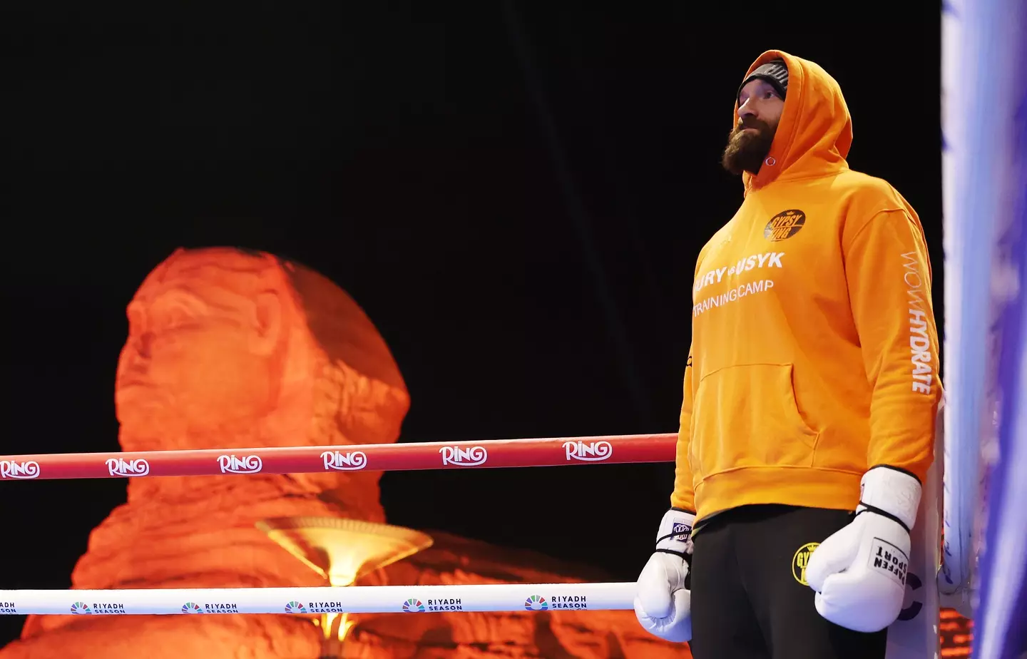 Tyson Fury during the open workout. Image: Getty