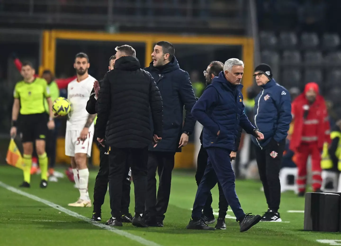 Mourinho after being sent off. Image: Getty