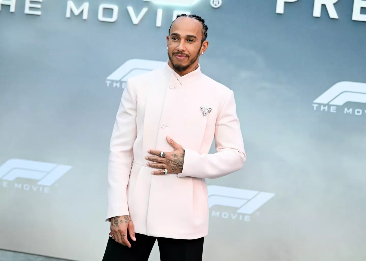 Lewis Hamilton at the F1 movie premiere in New York. Image: Getty
