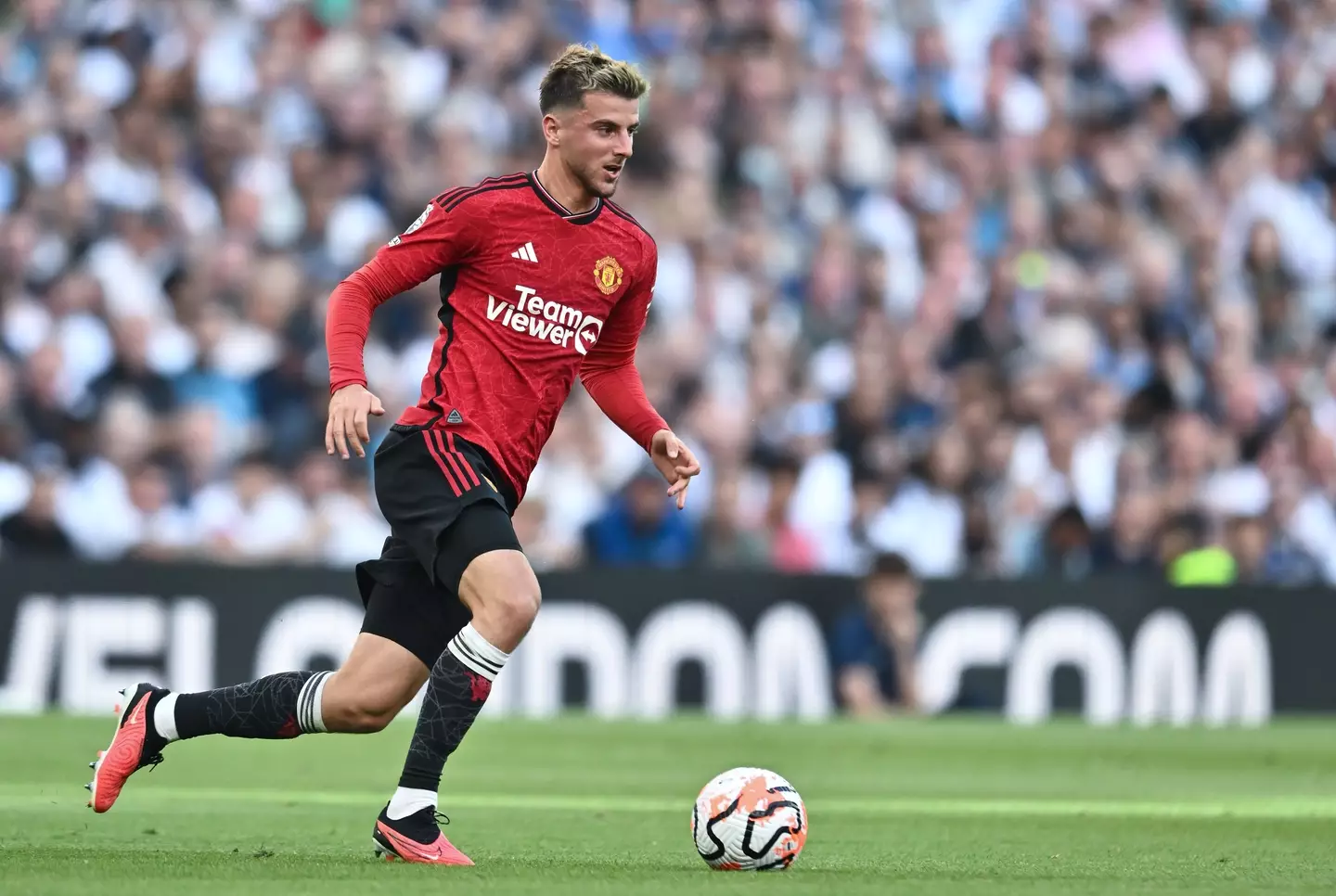 Mason Mount in action for Manchester United. Image: Getty