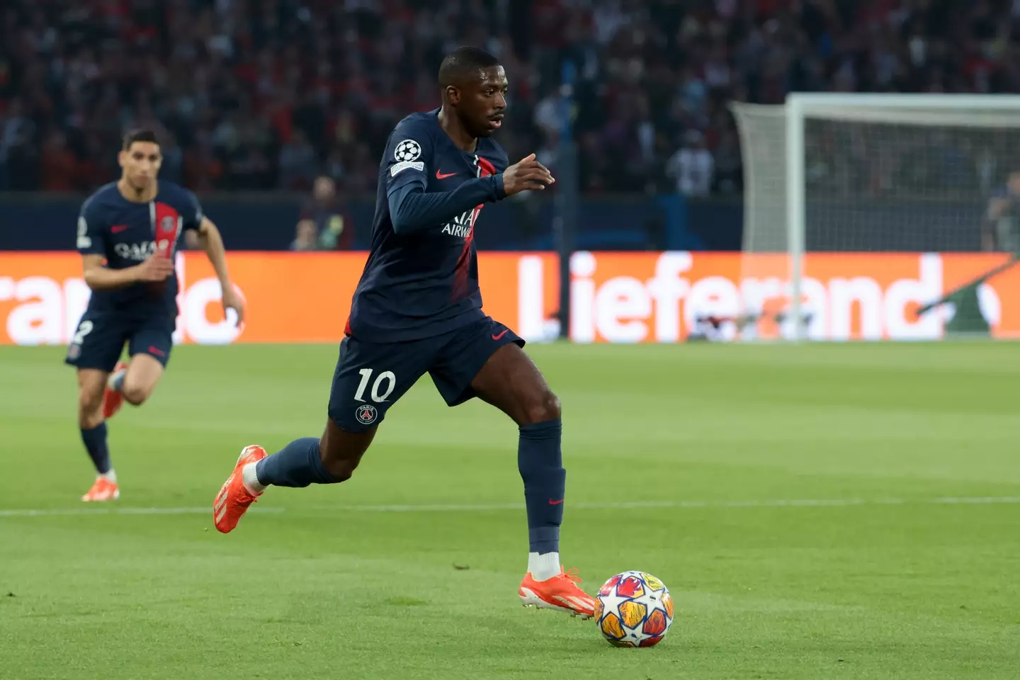 Ousmane Dembele in action against Borussia Dortmund. Image: Getty