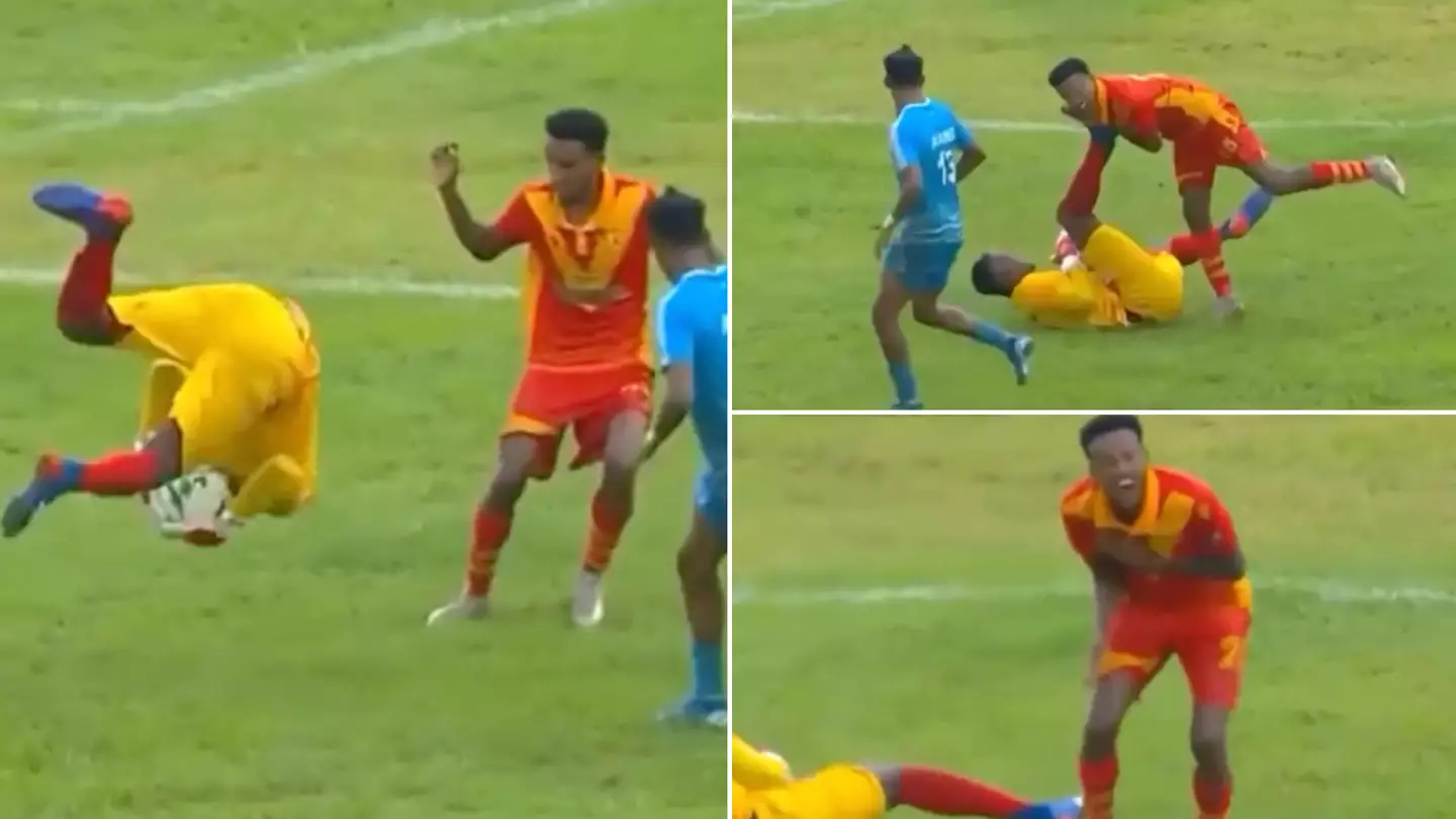Goalkeeper Avoids Red Card For Bizarre Somersault Kick On Opponent In The Ethiopian Premier League