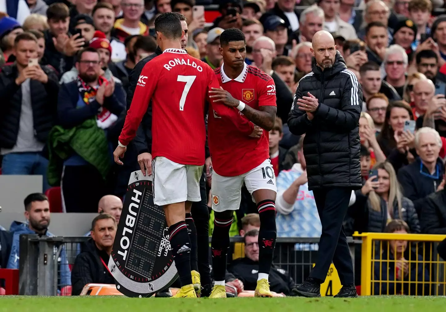 Ronaldo wasn't happy to be subbed off at the weekend. Image: Alamy