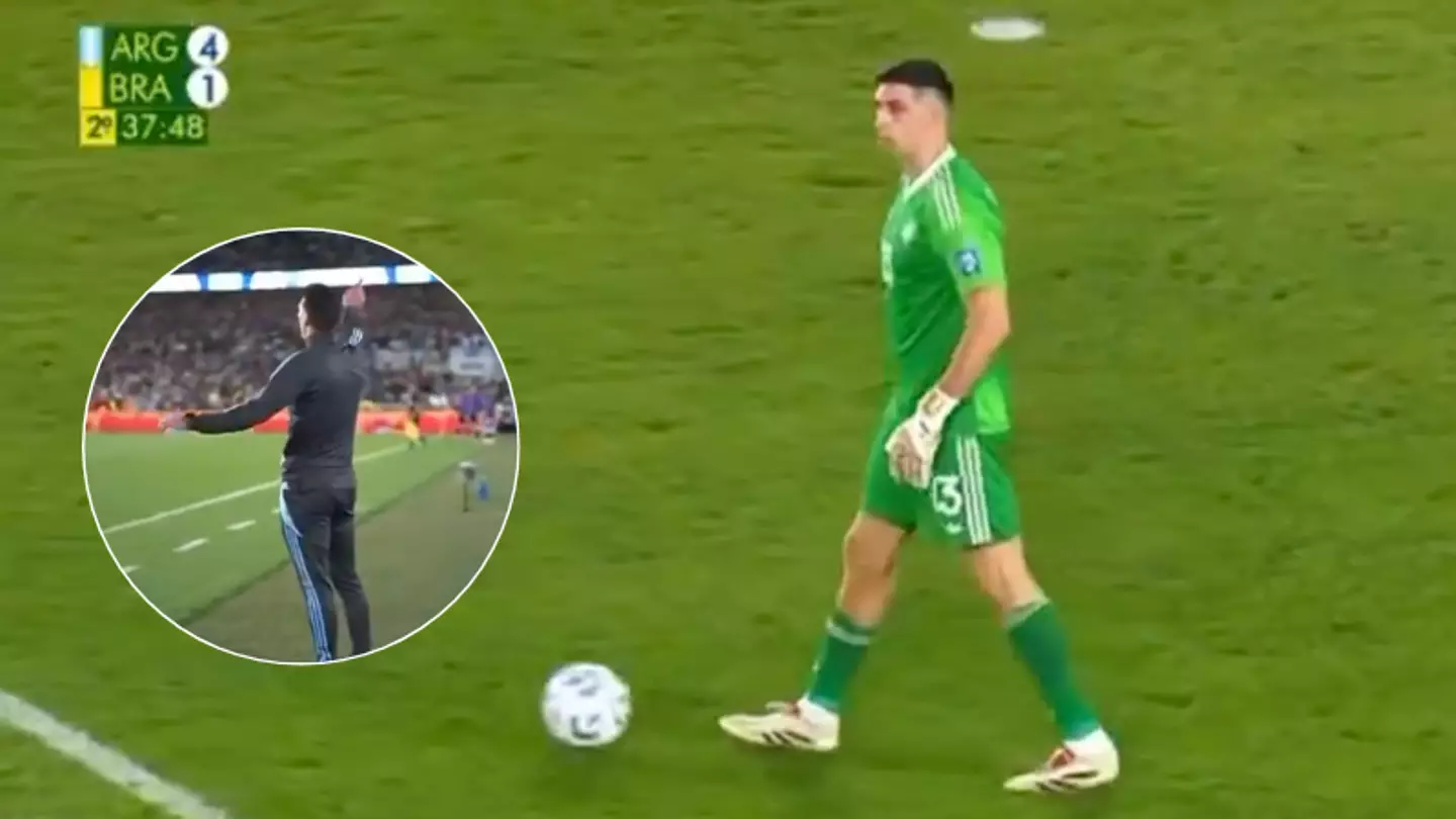 Fans can’t believe what Emi Martinez did as Argentina led 4-1 against Brazil, even his own manager told him to stop