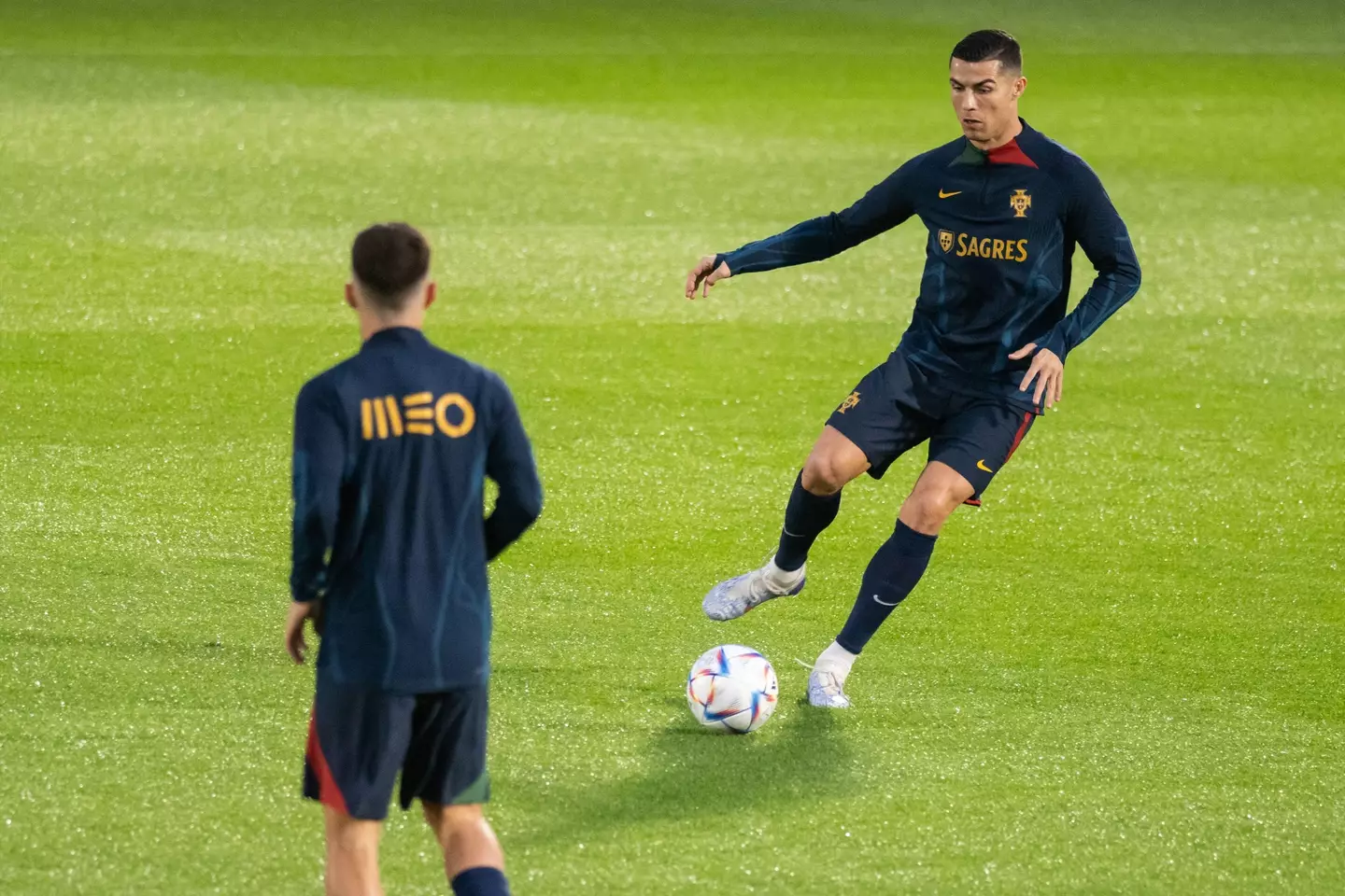 Ronaldo is now in training camp with Portugal ahead of the World Cup. Image: Alamy