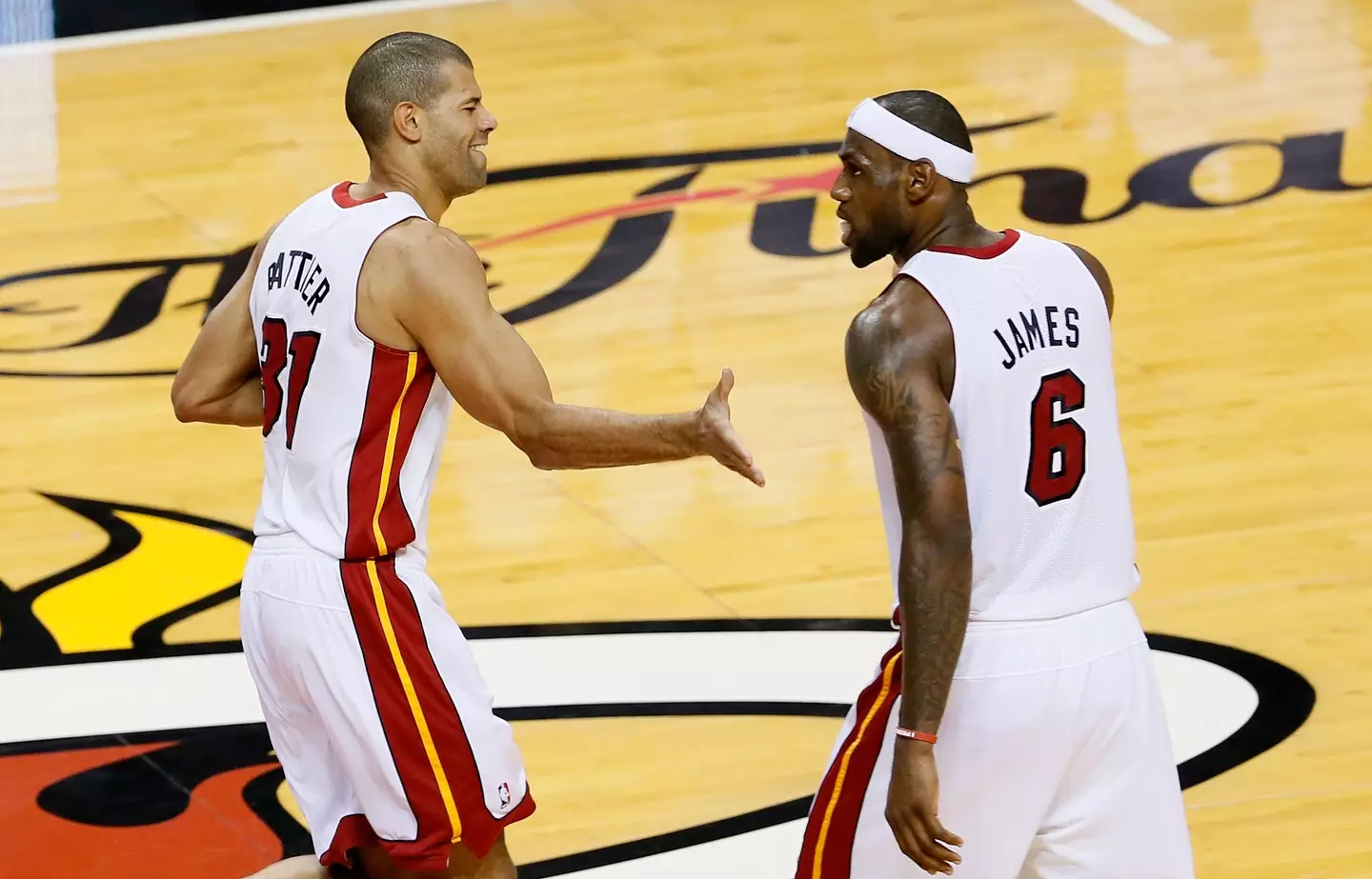 James and Battier playing for Miami Heat. (Image